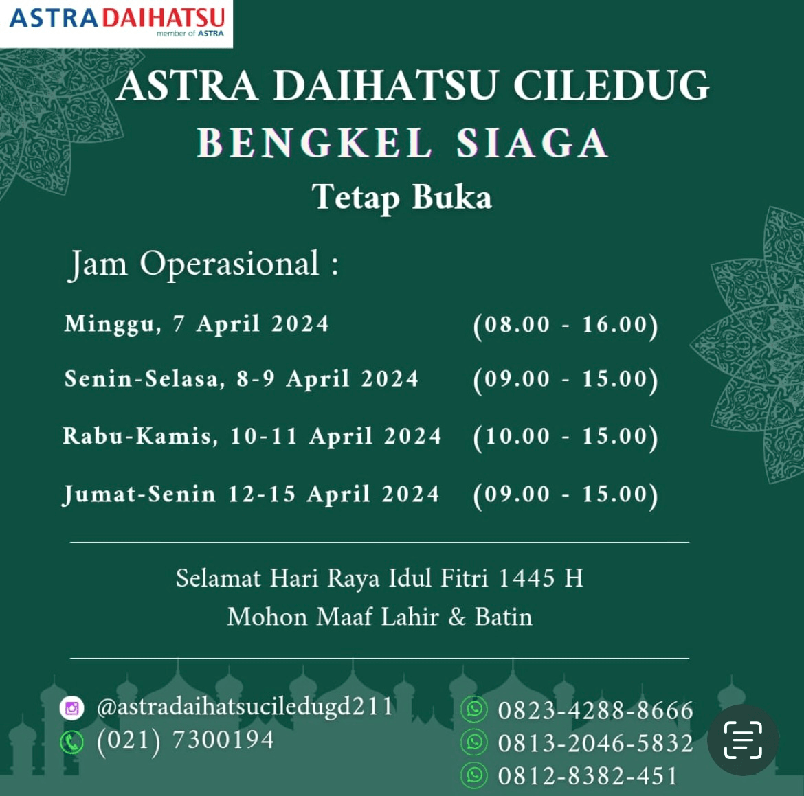 ASTRA DAIHATSU CILEDUG BENGKEL SIAGA